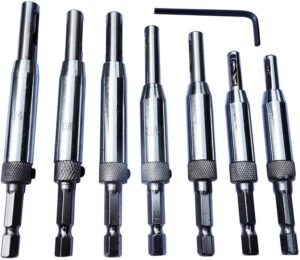 Self Centering Drill Bit Door Window Cabinet Hinge Hardware Drill Bits Set of 7 Pcs