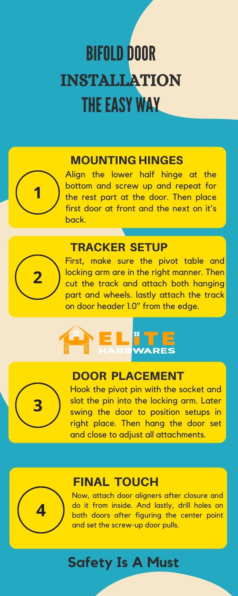 The Exact Ways on How to Install Bifold Doors Without Bottom Track? 4
