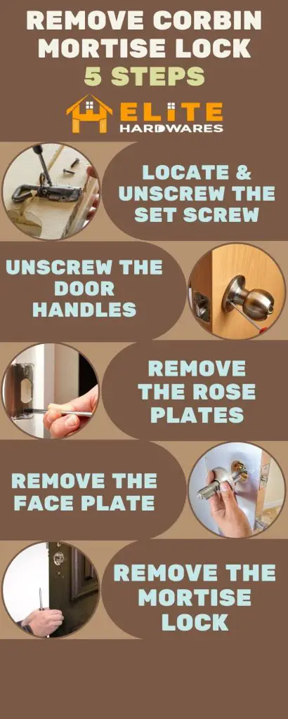 5 Steps remove corbin mortise lock